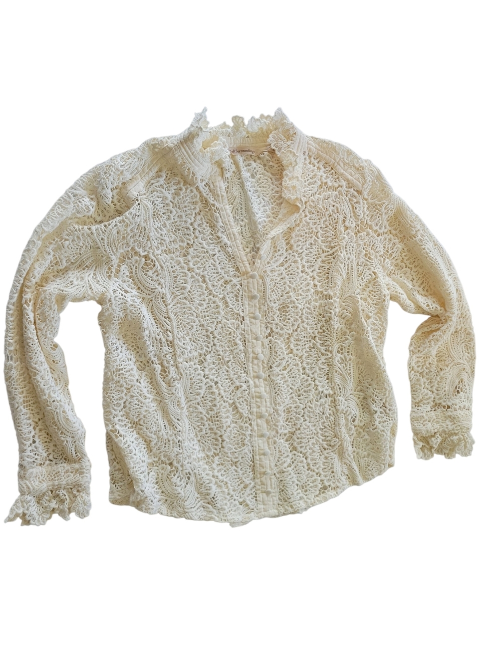 Beautiful Soft Surroundings Ivory  lace top Size Small